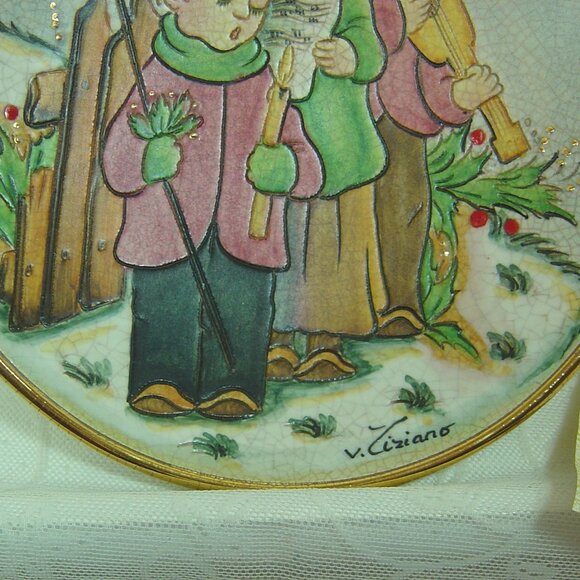 Vintage Veneto Flair plate by V. Tiziano-"The Carolers"-1979 - Picture 2 of 5